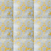 Carreau Médaillon beige Jaune à l'allure de pierre