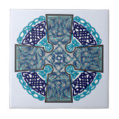 Carreau Médaillon bleu de croix celtique (Devant)