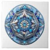 Carreau Médaillon de bijoux bleus Abstrait (Devant)