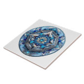 Carreau Médaillon de bijoux bleus Abstrait (Côté)