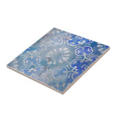 Carreau Médaillon de Mosaïque Bleue Revêtu De Pierre (Côté)