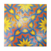 Carreau Médaillon de talavera de Bohème coloré (Devant)