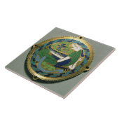 Carreau Médaillon dépeignant un dragon, Français, de (Côté)