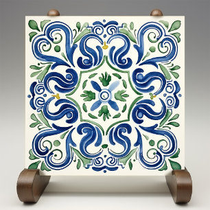 Carreau Médaillon d'Italie Florale Majestueuse Sicilienne