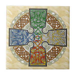 Carreau Médaillon élémentaire de croix celtique