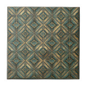 Carreau Médaillon étoile de vert-de-gris : Bronze vieilli (Devant)