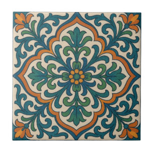 Carreau Médaillon Floral Marocain