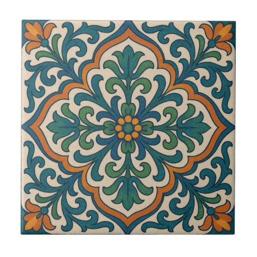 Carreau Médaillon Floral Marocain (Devant)