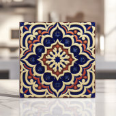 Carreau Médaillon Marocain Cobalt Blue Terracotta