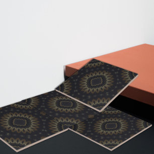 Carreau Médaillon noir et or brillant