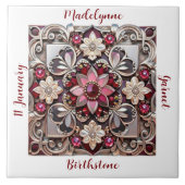 Carreau Medieval Garnet Crest Birthstone (Devant)