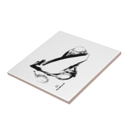 Carreau Méditation de zen de Daruma (Côté)