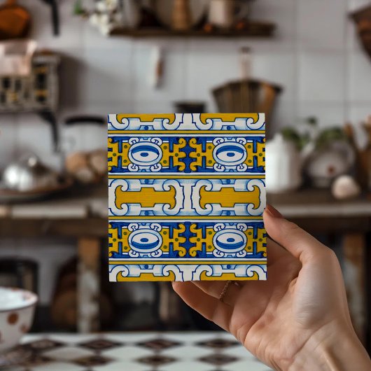Carreau Mediterranean Inspired Gift Traditional Azulejo