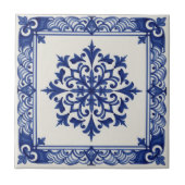Carreau Mediterranean Pattern Pat#10 Blue Ivory ID1195 (Devant)