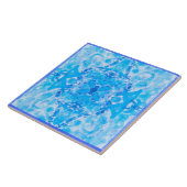 Carreau 'Méditerranée Aqua motif bleu (Côté)