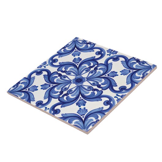 Carreau méditerranéen bleu (Côté)