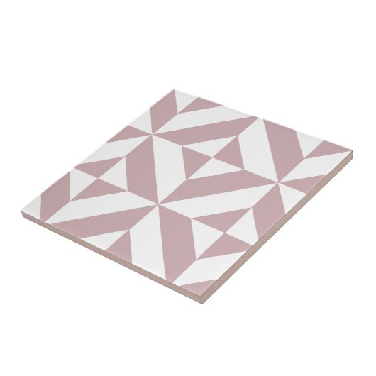 Carreau Medium Mauve Geometric Deco Cube Pattern (Côté)