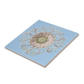Carreau Méduse rose nautique d'Ernst Haeckel (Côté)