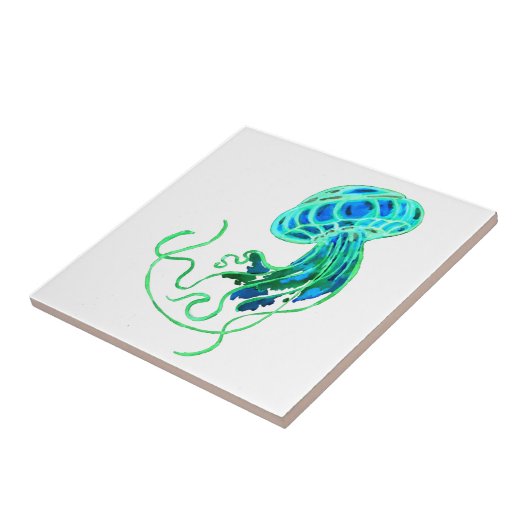 Carreau Méduse turquoise (Côté)