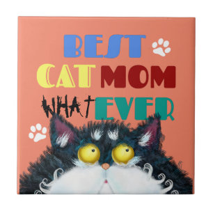 Carreau Meilleur Cat Maman jamais Amoureux de les chats