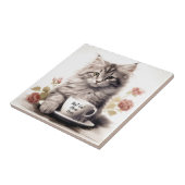 Carreau Meilleur Chat Maman Jamais Cute Kitten (Côté)