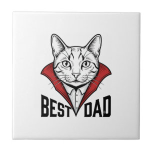 Carreau Meilleur design de gravure vintage de chat vampire
