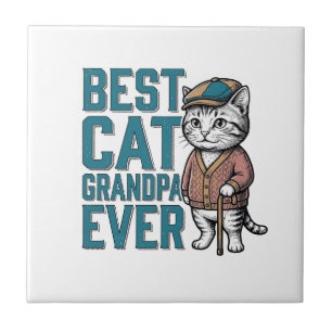 Carreau Meilleur Grand-Père Chat De Tous Les Temps T-Shirt