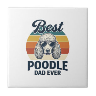 Carreau Meilleur Papa Caniche Jamais T-shirt pour Chien Gr