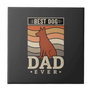 Carreau Meilleur papa chien de tous les temps silhouette r