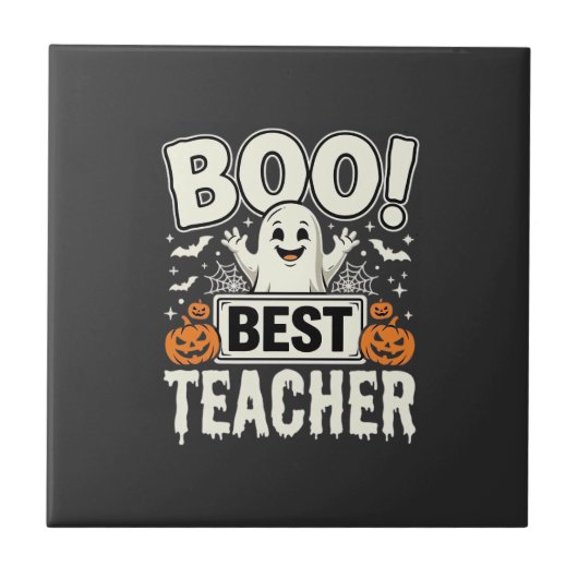 Carreau Meilleur professeur de fantôme de Halloween Design (Devant)