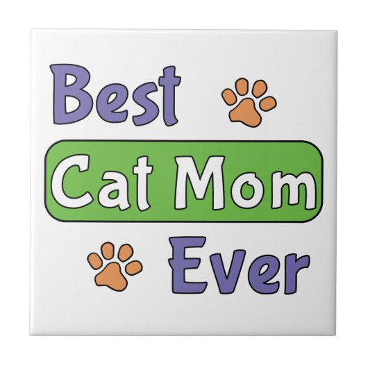Carreau Meilleure maman de chat de tous les temps (Devant)