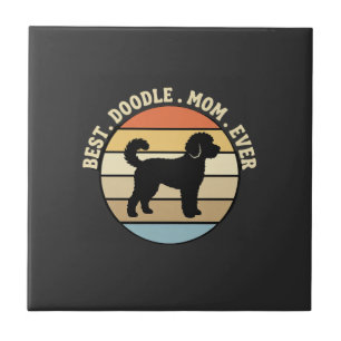 Carreau Meilleure maman Doodle Rétro Chien