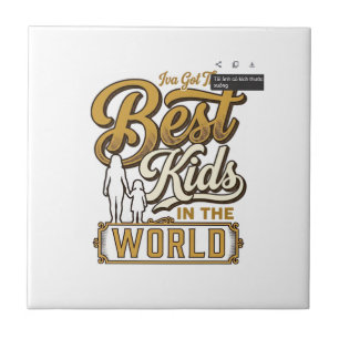 Carreau Meilleurs Enfants du Monde Typographie de Famille