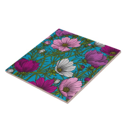 Carreau Mélange cosmos bleu (Côté)