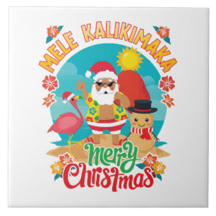 Carreau Mele Kalikimaka pour un Noël hawaïen brillant