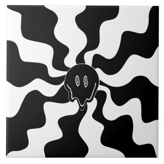 Carreau Melt de sourire - Noir et Blanc (Devant)