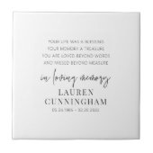 Carreau Mémorial Moderne Élégant Simple Chic (Devant)