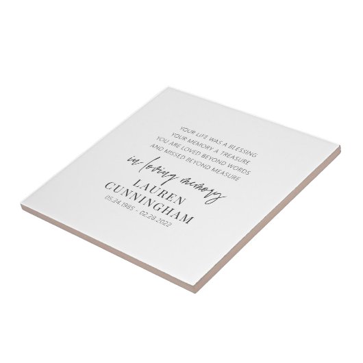 Carreau Mémorial Moderne Élégant Simple Chic (Côté)