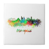 Carreau Memphis skyline in watercolor (Devant)