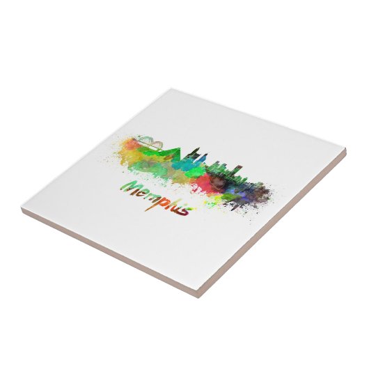 Carreau Memphis skyline in watercolor (Côté)