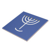Carreau Menorah Blanc Or bleu (Côté)