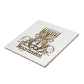 Carreau Menorah Hanoukka Salutation (Côté)