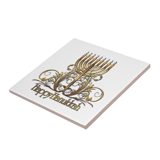 Carreau Menorah Hanoukka Salutation (Côté)