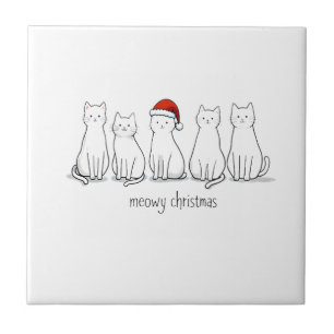 Carreau Meowy Catmas Chat Noël Mignon Chatons Chats Père N