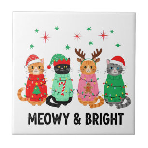 Carreau Meowy Christmas Cat