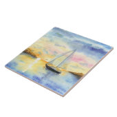 Carreau Mer au coucher du soleil (Côté)