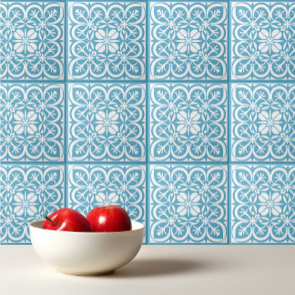 Carreau Mer cristalline bleu motif portugais méditerranéen