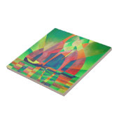 Carreau Mer de vert avec des joncs Abstraits cubes (Côté)