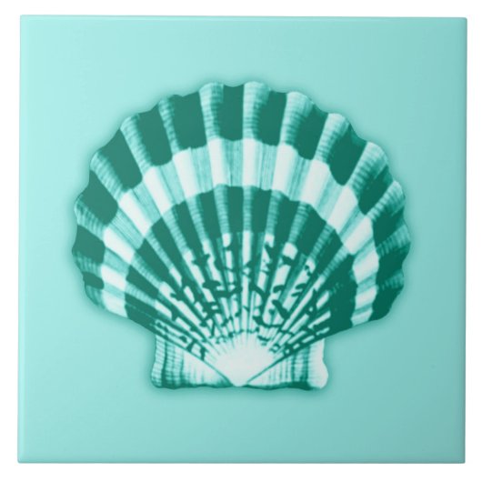 Carreau Mer Shell - turquoise et Aqua (Devant)