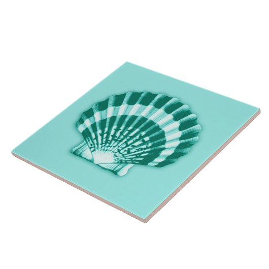 Carreau Mer Shell - turquoise et Aqua (Côté)
